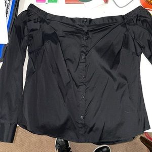 Express Black Off-The-Shoulder Shirt